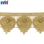 Embellished lace trim with rhinestones