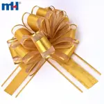 Bow Gift Ribbon - 50x1240mm, Clear Gold with Metallic Edge (8 Rings)