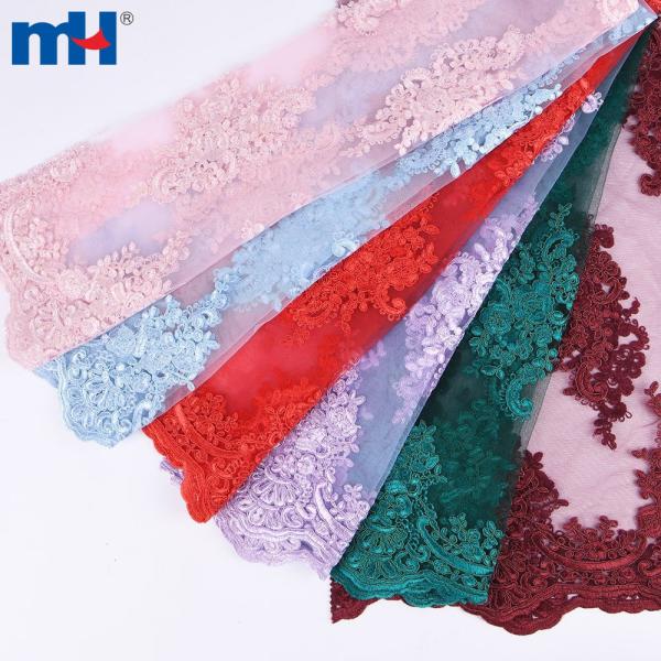 Rope embroidered lace fabric