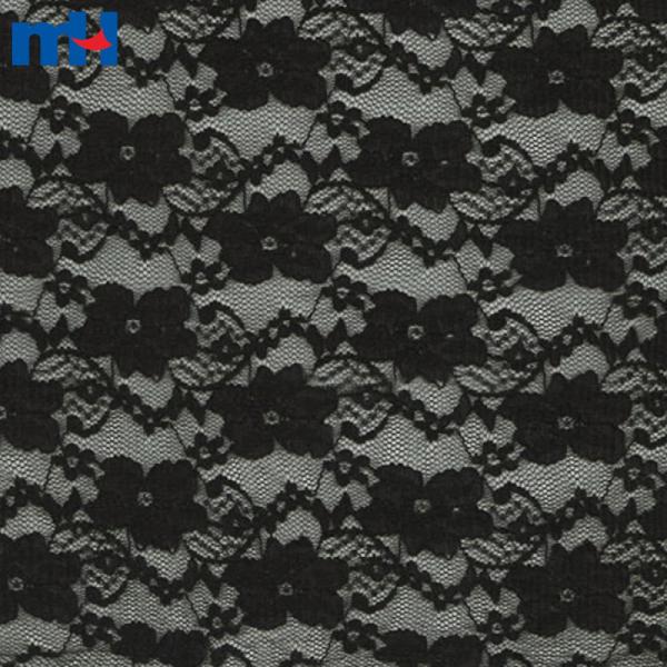 Tela de encaje negro, encaje elástico, encaje spandex