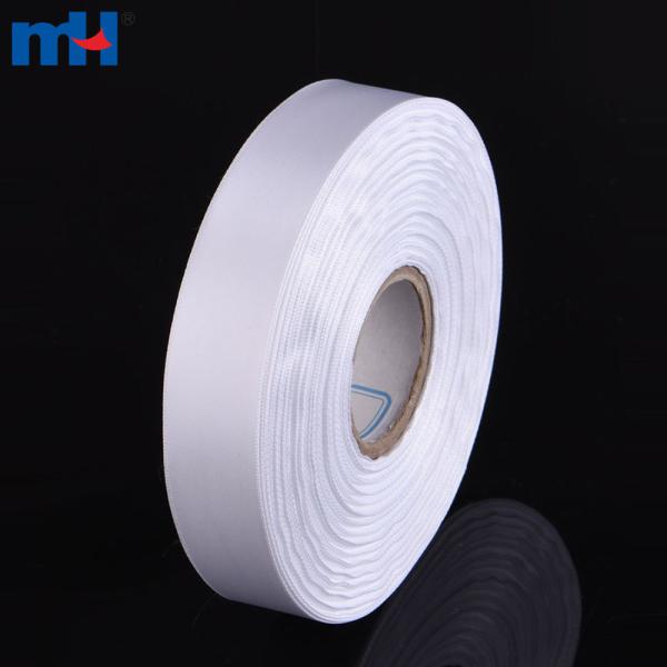 Tek taraflı saten polyester boş etiket şeritleri