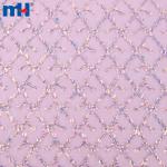 Wedding lace fabric decorated with sequins and pearls