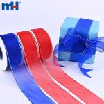 1-1/2" (38mm) clear polyester ribbon with metallic edges