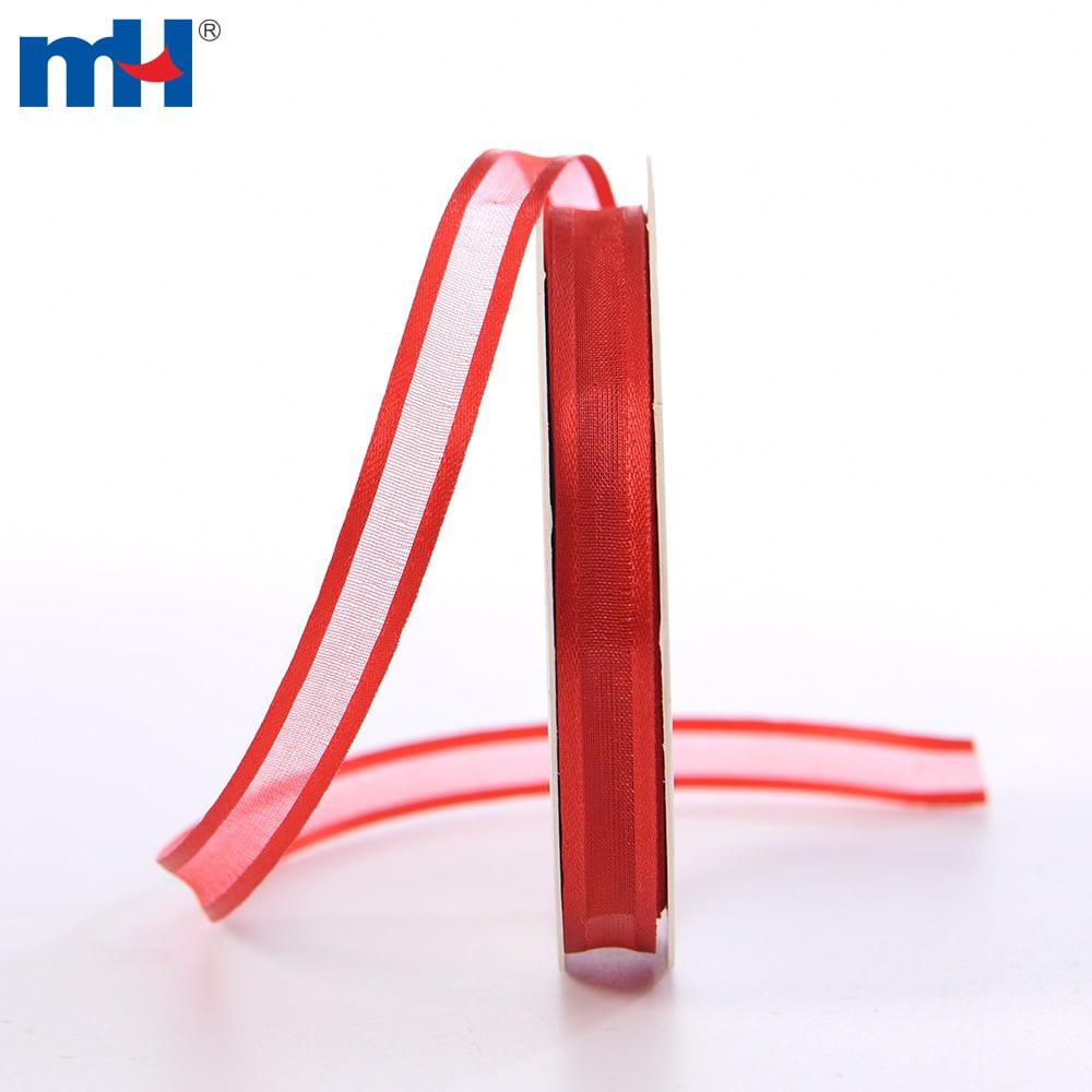 Cinta de borde satinado transparente de 3/8" para lazos