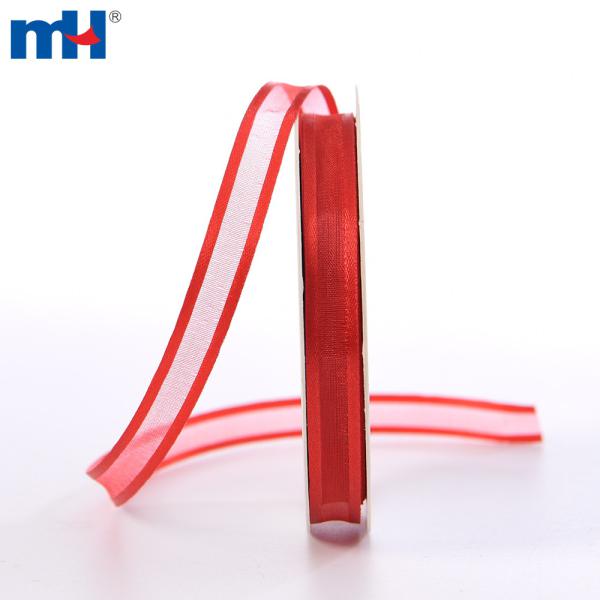 Cinta de borde satinado transparente de 3/8" para lazos