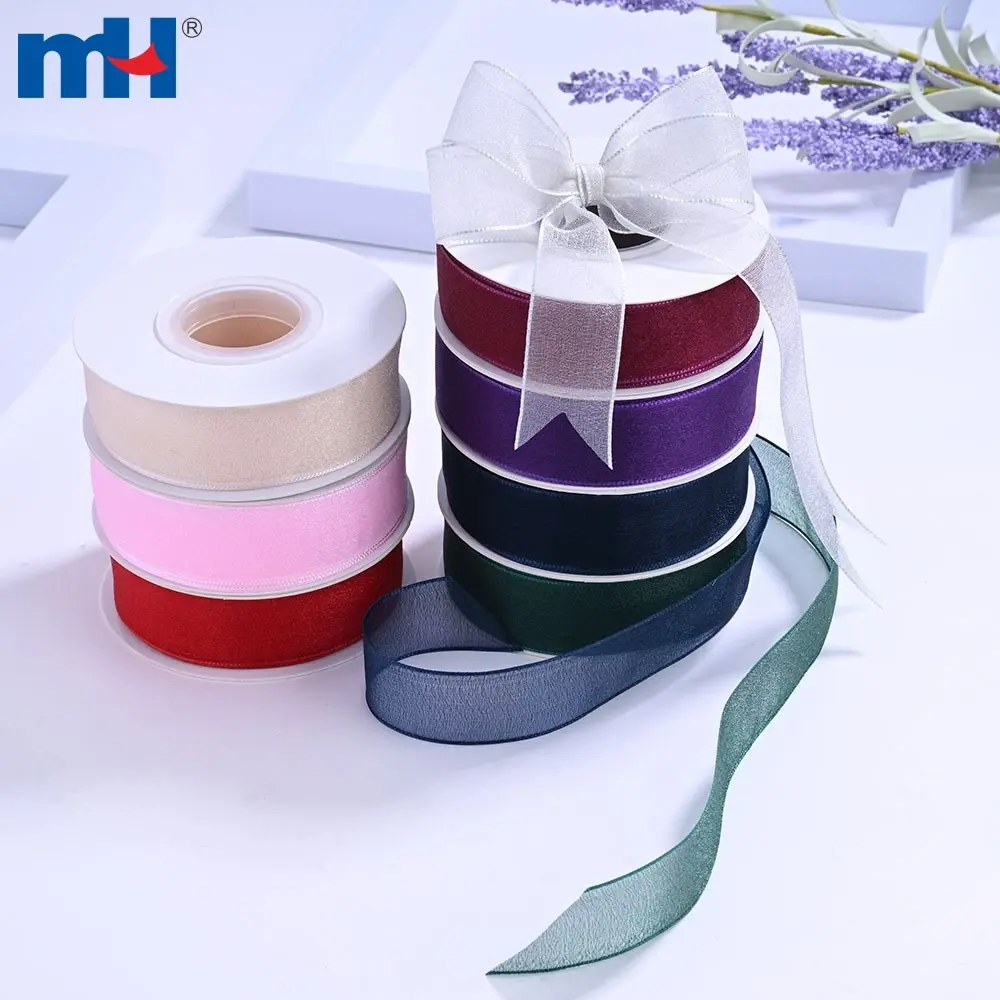 1 inch sheer shiny organza ribbon