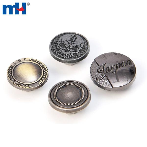 Metal buttons for jeans
