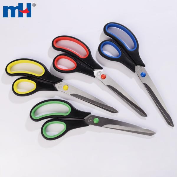 9-3/4" stainless steel stationery scissors with rubber handle