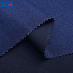 Denim fabric made of cotton, polyester, viscose and elastane