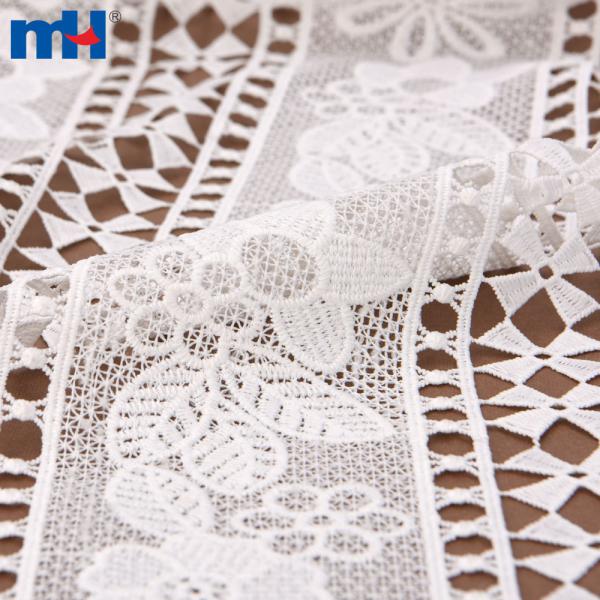 Striped lace material