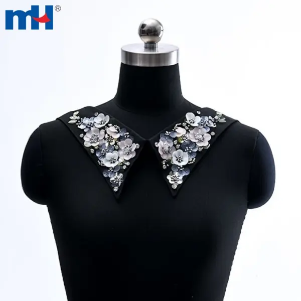 Cuello de blusa para mujer, poliéster/algodón, tamaño 25*15 cm