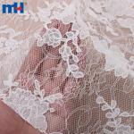 Polyester, cotton and tricot lace fabric