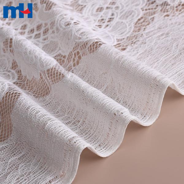 Polyester, cotton and tricot lace fabric