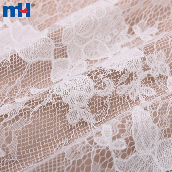 Polyester, cotton and tricot lace fabric