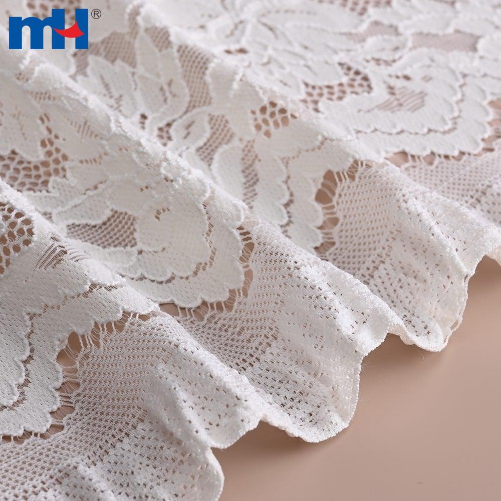 Tessuto di pizzo in nylon, poliestere e spandex con motivo floreale