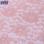 Non-elastic tricot lace fabric with a mix of large and small flowers