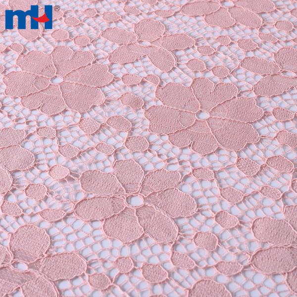 Non-elastic tricot lace fabric with a mix of large and small flowers
