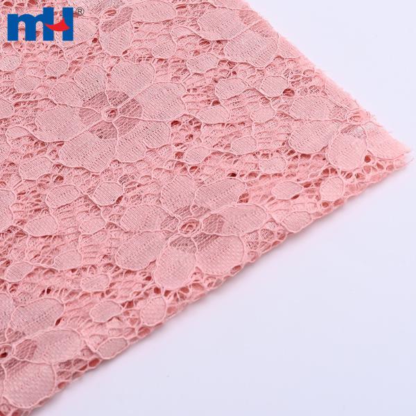 Non-elastic tricot lace fabric with a mix of large and small flowers