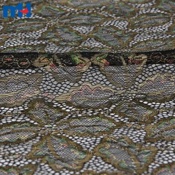Metalik altın dantel kumaş
