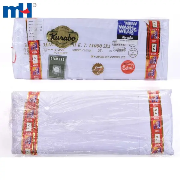 65 popeline di cotone 35 poliestere bianco