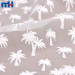 Органза з вишивкою білої кокосової пальми