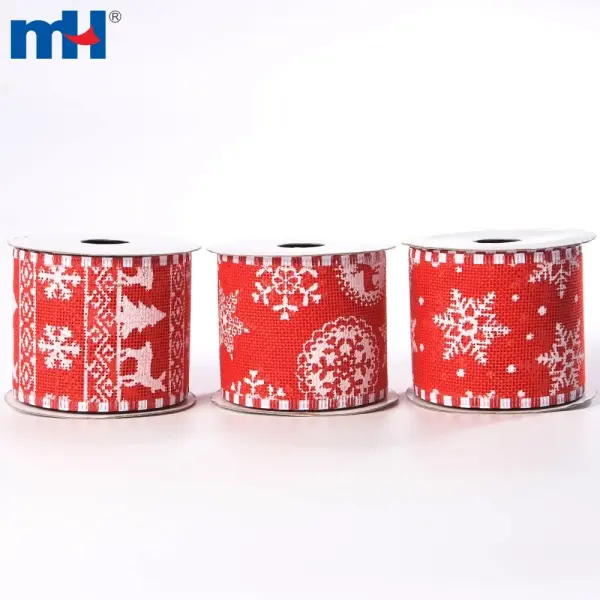 Kablolu çuval bezi Noel şeritleri