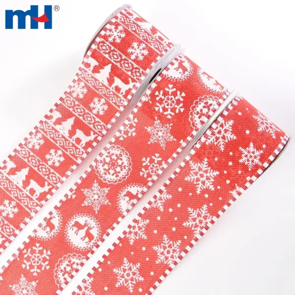 Kablolu çuval bezi Noel şeritleri