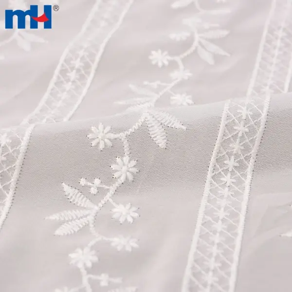 Chiffon fabric embroidered with lace