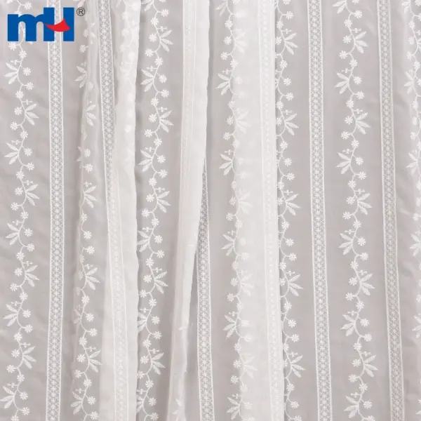 Chiffon fabric embroidered with lace