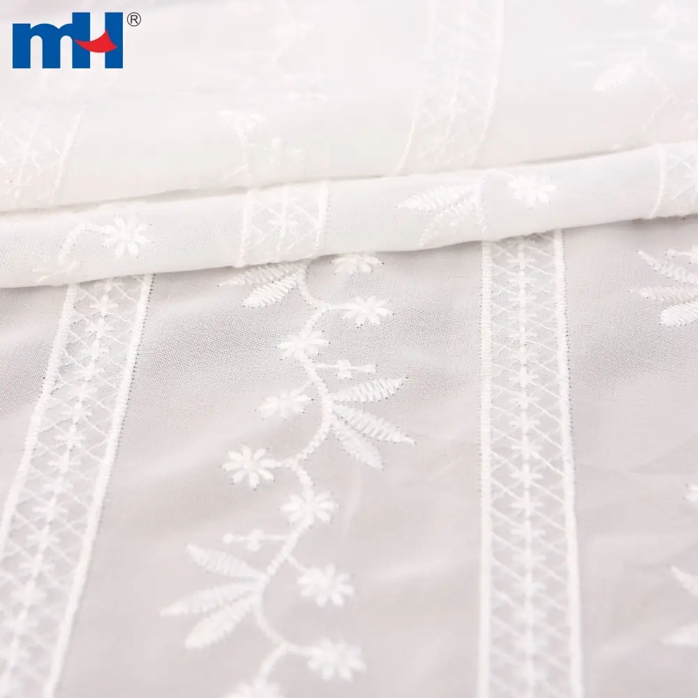 Chiffon fabric embroidered with lace
