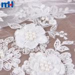Tessuto di pizzo da sposa con perline all'ingrosso