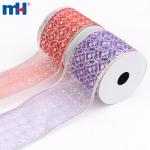 Cinta con alambre, Cinta transparente con brillo, Cinta de organza con brillo