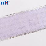 Cinta con alambre, Cinta transparente con brillo, Cinta de organza con brillo