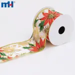 Wired wreath ribbon, Christmas ribbon, holiday ribbon, holly ribbon, Easter flower ribbon