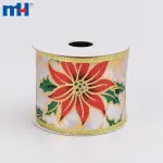Wired wreath ribbon, Christmas ribbon, holiday ribbon, holly ribbon, Easter flower ribbon