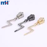 13 x 33 mm großer Schieber aus Zinklegierung mit strassverziertem Abzieher