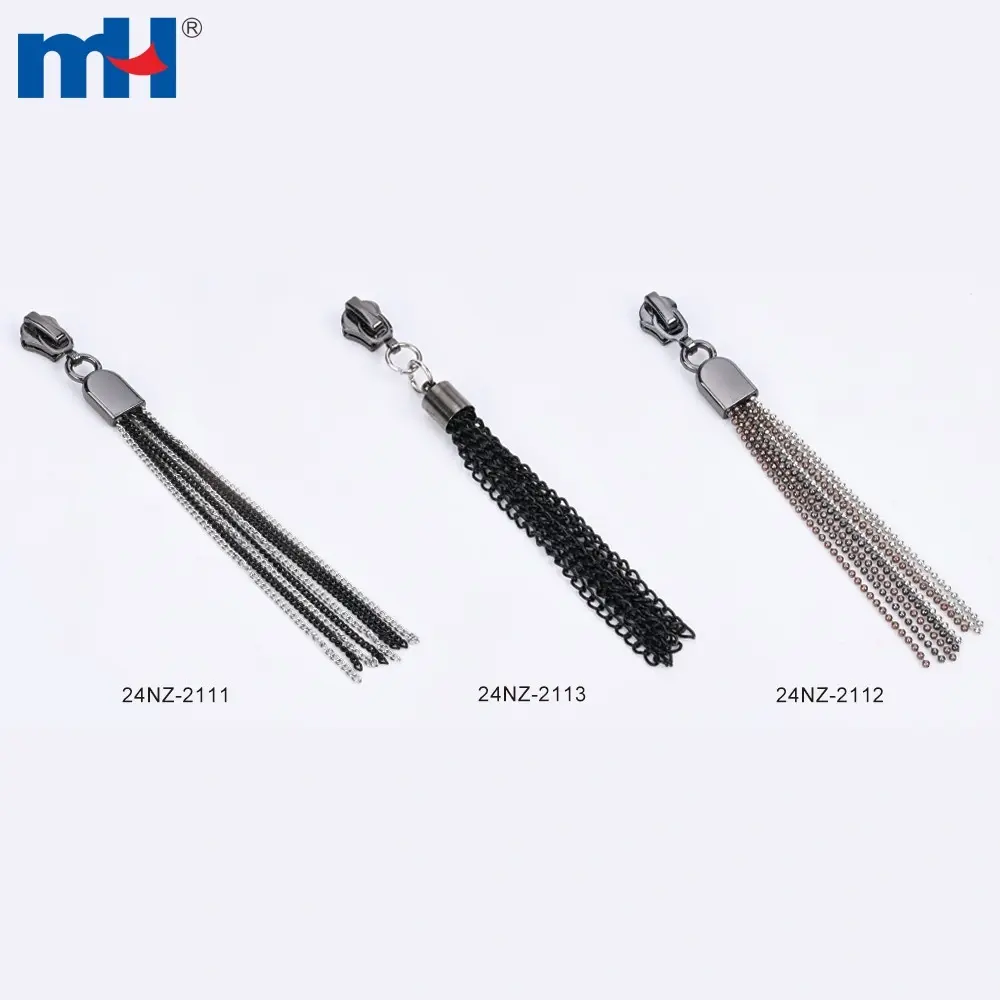 Sentence No. 3 A/L zipper slider with decorative metal zipper puller