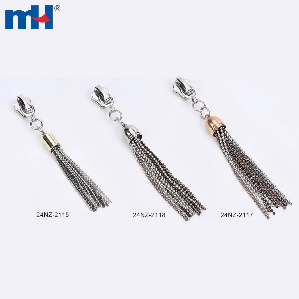 Sentence No. 5 A/L Zipper slider with decorative metal zipper puller